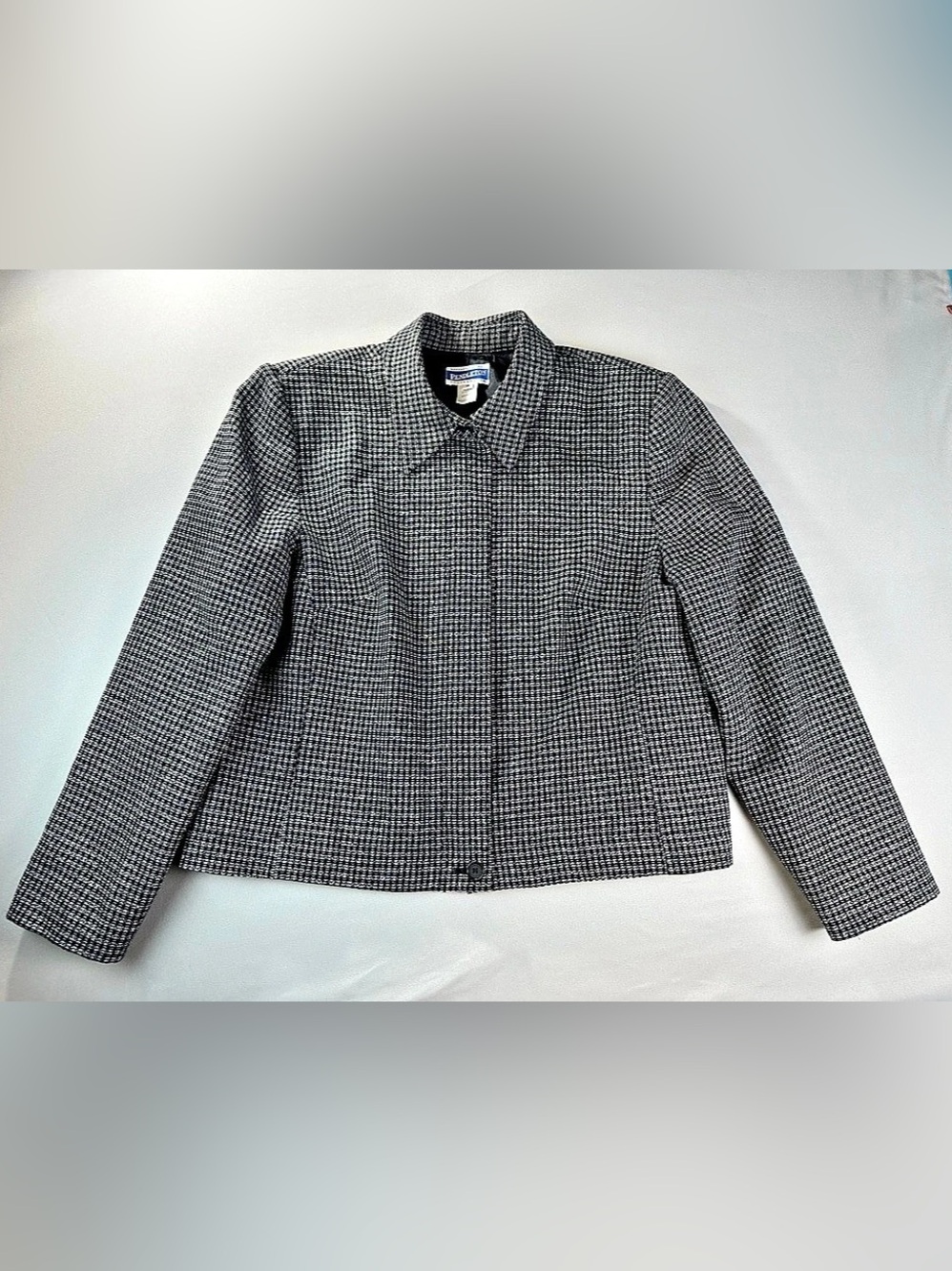 Vintage Pendleton Jacket Knockabouts Black Check 16 Zip Houndstooth Academ